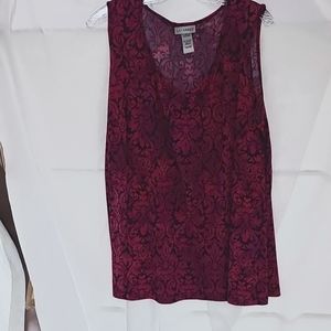 Catherines 2x pink, purple and black tank top